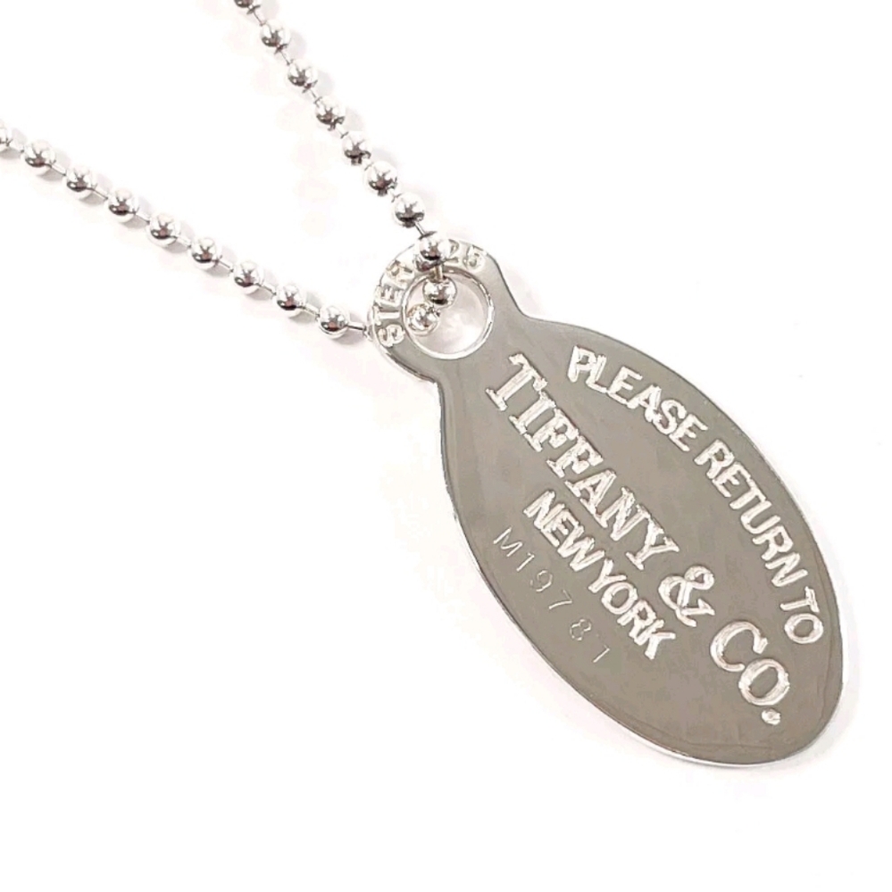 TIFFANY&Co. Necklace Return to Oval tag Ball chain Silver 925